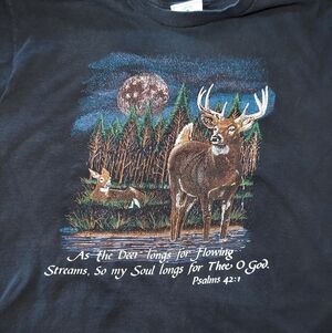 Vintage USA Delta Deer Graphic Cotton T-Shirt